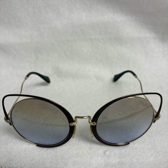 Miu Miu Accessories - MIU MIU Sunglasses SMU51T Maroon Red w/ Gold Round w/ Cat Ears